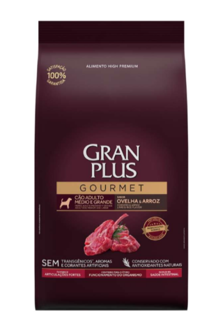 Gran Plus Gourmet – Cão Adulto – Porte Médio e Grande - Premium especial – Ovelha e arroz (15 kg)