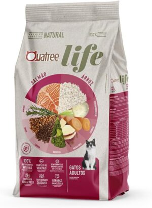 Quatree Life – Gato Adulto – Premium – Salmão e arroz (10,1kg)