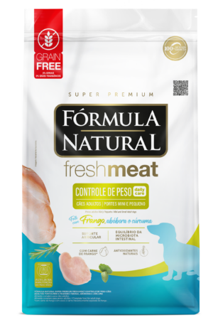 Fórmula Natural Fresh Meat - Controle De Peso (Light) - Cão - Adulto - Porte mini e pequeno - Super Premium - Frango, abóbora e cúrcuma  (10kg)