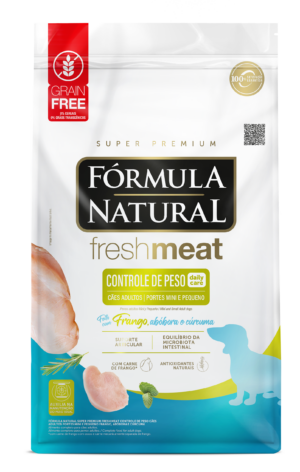 Fórmula Natural Fresh Meat - Controle De Peso (Light) - Cão - Adulto - Porte mini e pequeno - Super Premium - Frango, abóbora e cúrcuma  (10kg)