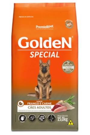 Golden Special – Cão – Adulto – Raça Média e Grande – Premium Especial – Frango e Carne (15kg)