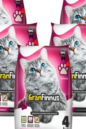Areia Higiênica Gran Finnus - Fardo com 5 unidades de 4kg