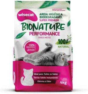 Areia Higiênica Mandioca Wisecat – Grãos Mistos – 4Kg