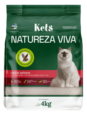 Areia Ketz Natureza Viva - Grãos Médios - 4Kg