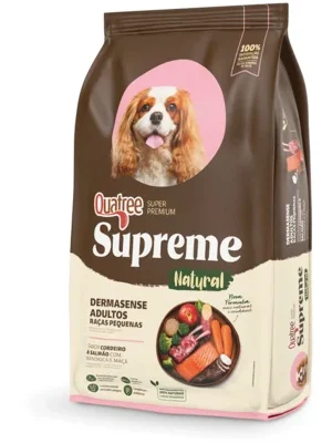 Quatree Dermasense Adultos Raças Pequenas - Cordeiro e Salmão com Mandioca e Maçã - Cão - Super Premium - 10kg