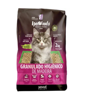 Granulado Higiênico de Madeira Ipet Woods (2Kg)