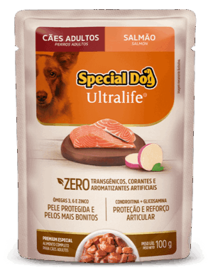 Special Dog Ultralife Sachê – Adulto – Premium Especial – Salmão (Caixa com 12 unid. de 100g)